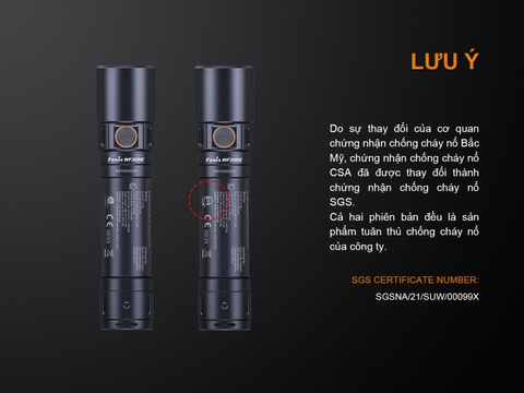 Đèn pin chống cháy nổ FENIX WF30RE độ sáng 280 lumen chiếu xa 170m pin 2600mAh