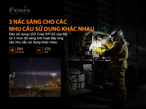 Đèn pin chống cháy nổ FENIX WF30RE độ sáng 280 lumen chiếu xa 170m pin 2600mAh