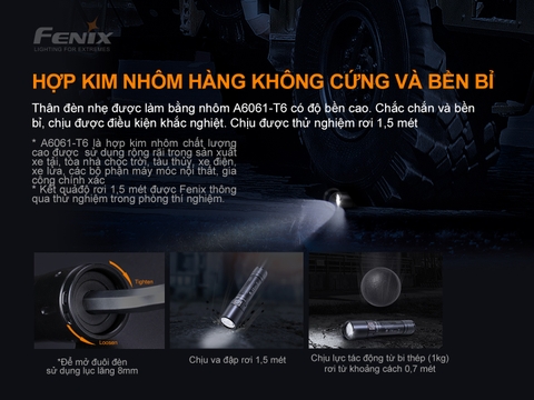 Đèn pin chống cháy nổ FENIX WF30RE độ sáng 280 lumen chiếu xa 170m pin 2600mAh