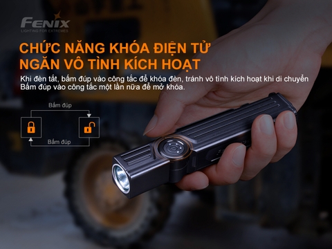 Đèn pin FENIX WT25R 1000 lumen chiếu xa 220m điều chỉnh góc chiếu đuôi nam châm