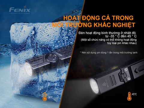 Đèn pin FENIX WT25R 1000 lumen chiếu xa 220m điều chỉnh góc chiếu đuôi nam châm