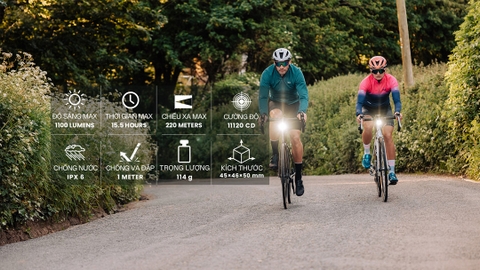 Đèn xe đạp MAGICSHINE EVO 1100 sáng 1100 lumens pin 1800mAh 114g cắt vạch chống chói