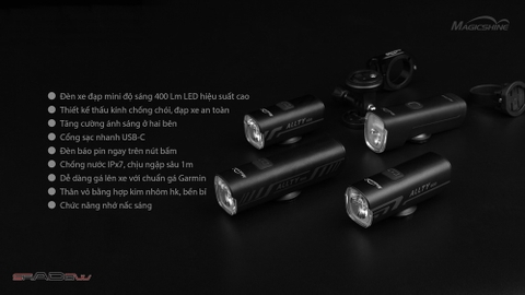 Combo Đèn xe đạp MAGICSHINE ALLTY 400 V2.0 và Đèn hậu xe đạp SEEMEE 20