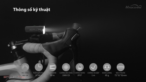 Combo Đèn xe đạp MAGICSHINE ALLTY 400 V2.0 và Đèn hậu xe đạp SEEMEE 20