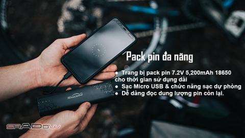 Đèn xe đạp MAGICSHINE MONTEER 3500S độ sáng 3500 lumen pin 7.2V 5200mAH