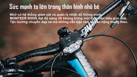 Đèn xe đạp MAGICSHINE MONTEER 6500S sáng 6500 lumen pin 7.2V 10000mAh