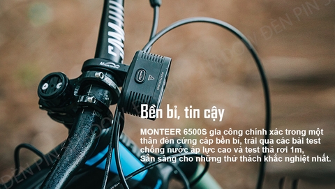 Đèn xe đạp MAGICSHINE MONTEER 6500S sáng 6500 lumen pin 7.2V 10000mAh