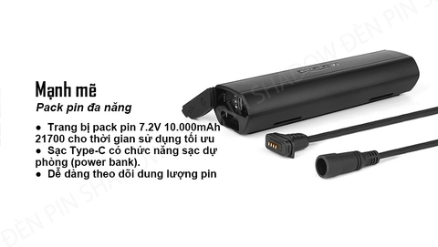 Đèn xe đạp MAGICSHINE MONTEER 6500S sáng 6500 lumen pin 7.2V 10000mAh