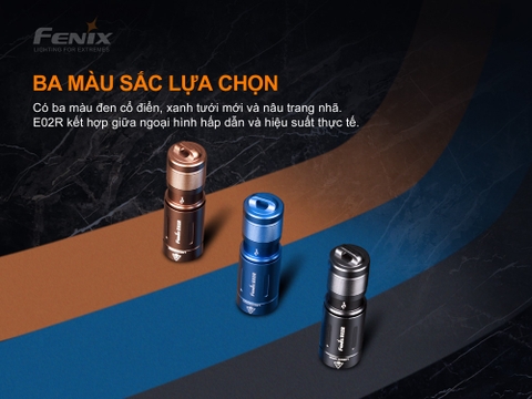 Đèn pin mini móc khóa FENIX E02R độ sáng 200 lumen chiếu xa 49m