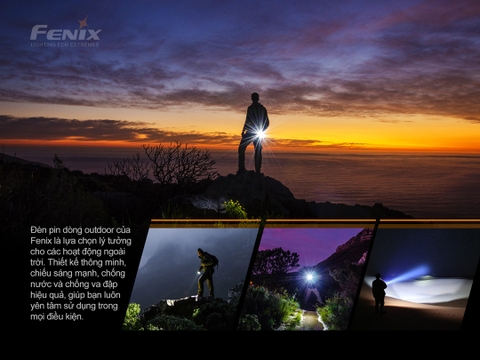 Đèn pin FENIX E20 V2 sáng 350 lumens chiếu xa 126m dùng 2 pin AA nhỏ gọn
