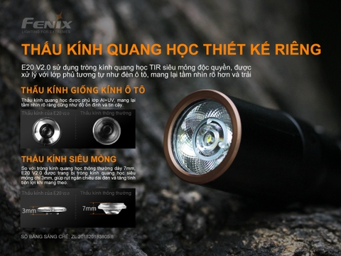 Đèn pin FENIX E20 V2 sáng 350 lumens chiếu xa 126m dùng 2 pin AA nhỏ gọn
