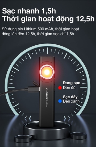 KLARUS E5 PLUS – Đèn pin EDC siêu mỏng 650lm, sạc Type-C, siêu nhẹ 39g