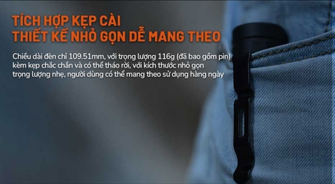 Đèn pin Acebeam EC20 sáng 2800 lumens tầm chiếu xa 370m đuôi nam châm