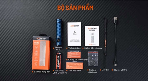 Đèn pin Acebeam EC20 sáng 2800 lumens tầm chiếu xa 370m đuôi nam châm