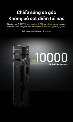 NITECORE EDC09 – Đèn pin EDC xoay đầu đa năng sáng 1600 lm 3 nhiệt màu sáng CRI