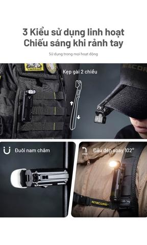 NITECORE EDC09 – Đèn pin EDC xoay đầu đa năng sáng 1600 lm 3 nhiệt màu sáng CRI