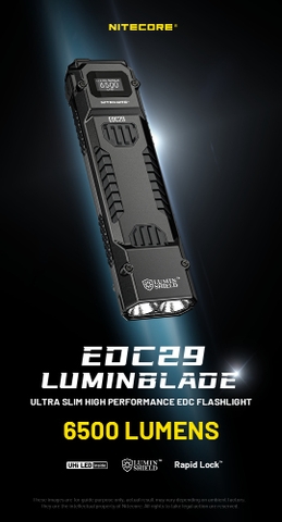 Đèn pin NITECORE EDC29 độ sáng 6500 lm chiếu xa 400m pin 2500mAh sạc USB-C màn hình OLED