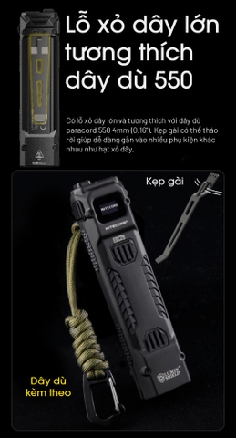 Đèn pin NITECORE EDC29 độ sáng 6500 lm chiếu xa 400m pin 2500mAh sạc USB-C màn hình OLED