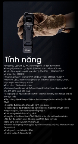 Đèn pin NITECORE EDC29 độ sáng 6500 lm chiếu xa 400m pin 2500mAh sạc USB-C màn hình OLED
