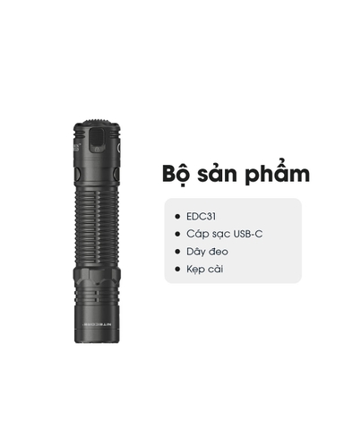 Đèn pin NITECORE EDC31 sáng 3500 Lumens chiếu xa 380m nhỏ gọn kiêm tác chiến