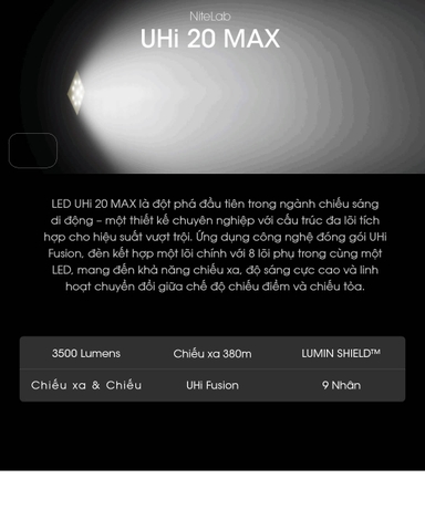 Đèn pin NITECORE EDC31 sáng 3500 Lumens chiếu xa 380m nhỏ gọn kiêm tác chiến