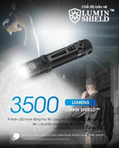 Đèn pin NITECORE EDC31 sáng 3500 Lumens chiếu xa 380m nhỏ gọn kiêm tác chiến