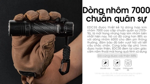 Đèn pin NITECORE EDC35 độ sáng 5000 lumen chiếu xa 550m pin 21700 cổng sạc USB-C