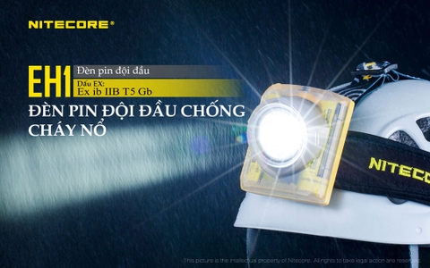 Đèn pin đeo đầu chống cháy nổ NITECORE EH1 sáng 260 lumens chiếu xa 205m pin dung lượng 6800mAh