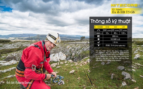 Đèn pin đeo đầu chống cháy nổ NITECORE EH1 sáng 260 lumens chiếu xa 205m pin dung lượng 6800mAh