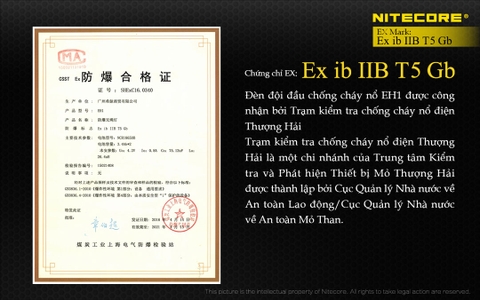 Đèn pin đeo đầu chống cháy nổ NITECORE EH1 sáng 260 lumens chiếu xa 205m pin dung lượng 6800mAh