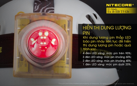 Đèn pin đeo đầu chống cháy nổ NITECORE EH1 sáng 260 lumens chiếu xa 205m pin dung lượng 6800mAh