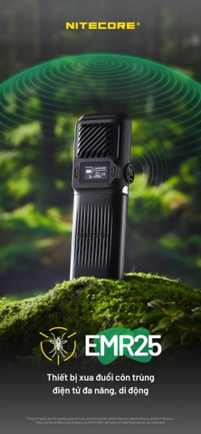 Nitecore EMR25 – Thiết bị đuổi muỗi điện tử đa năng, pin 12.000mAh có PowerBank