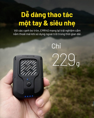 Máy đuổi muỗi NITECORE EMR40 – Pin 10.000mAh, FCB 2.0, 10 giờ, IPX5