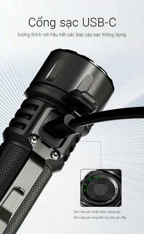 NITECORE EX7 – Đèn pin đa tác vụ, sáng 6000lm chiếu xa 500m, tuỳ chỉnh ánh sáng