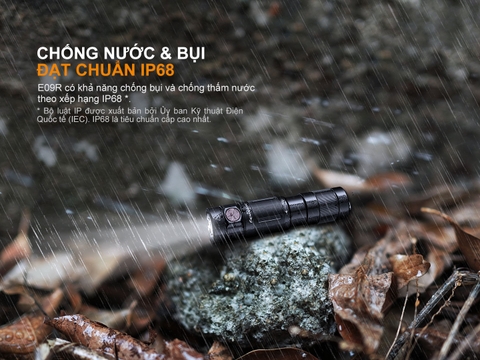 Đèn pin mini FENIX E09R độ sáng 600 lumen chiếu xa 124m