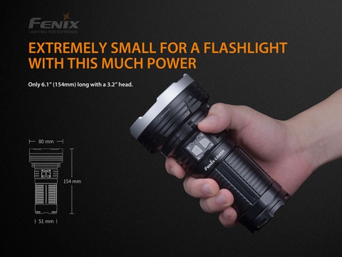 Đèn pin siêu sáng FENIX LR40R độ sáng 12000 lumen chiếu xa 773m pin 12000mAh cổng sạc type-C