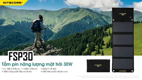 Tấm pin năng lượng mặt trời gấp gọn NITECORE FSP30 (30W)
