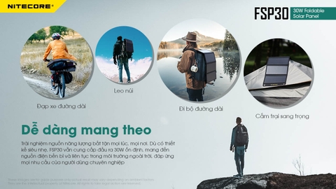 Tấm pin năng lượng mặt trời gấp gọn NITECORE FSP30 (30W)