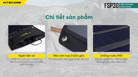 Tấm pin năng lượng mặt trời gấp gọn NITECORE FSP30 (30W)