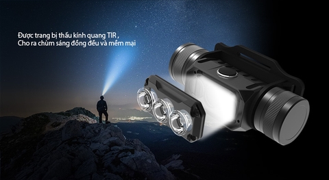 Đèn pin đội đầu ACEBEAM H50 V2.0 sáng 2000 lumen chiếu xa 141m (kèm pin)