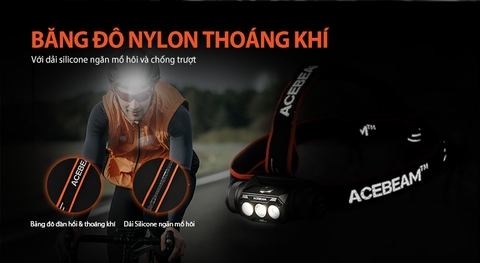 Đèn pin đội đầu ACEBEAM H50 V2.0 sáng 2000 lumen chiếu xa 141m (kèm pin)