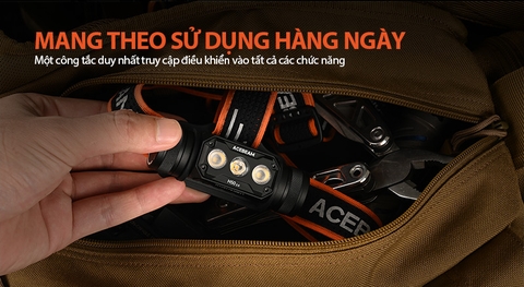 Đèn pin đội đầu ACEBEAM H50 V2.0 sáng 2000 lumen chiếu xa 141m (kèm pin)