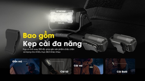 Đèn đội đầu siêu nhẹ Nitecore HA15 UHE 400 lumens pin 14500/AA