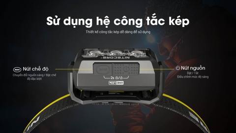 Đèn đội đầu siêu nhẹ Nitecore HA15 UHE 400 lumens pin 14500/AA