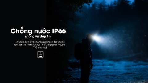 Đèn đội đầu siêu nhẹ Nitecore HA15 UHE 400 lumens pin 14500/AA