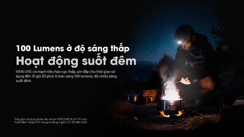 Đèn đội đầu siêu nhẹ Nitecore HA15 UHE 400 lumens pin 14500/AA