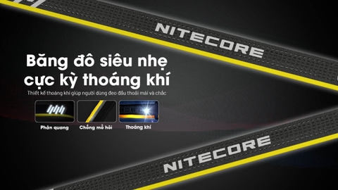 Đèn đội đầu siêu nhẹ Nitecore HA15 UHE 400 lumens pin 14500/AA