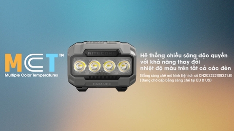 Đèn Pin Đội Đầu NITECORE HA23 UHE - 600lm, Siêu Nhẹ, Pin AAA