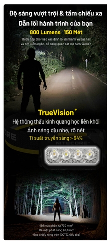 NITECORE HA27 UHE – Đèn pin đội đầu đa nguồn 800 lumens, 3 mức nhiệt màu CRI cao