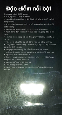 NITECORE HC60 UHE – Đèn pin đội đầu 1600 lumen cho chạy trail, trekking và outdoor